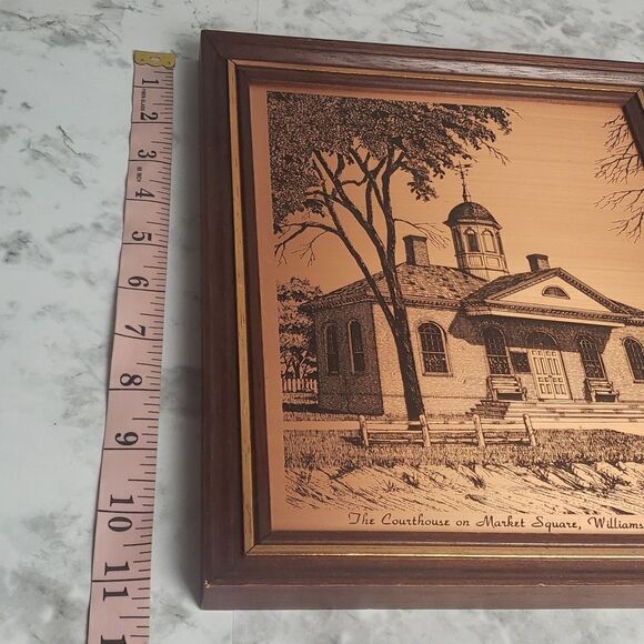 Colonial Williamsburg Courthouse Copper Etching Picture - Picture 9 of 10